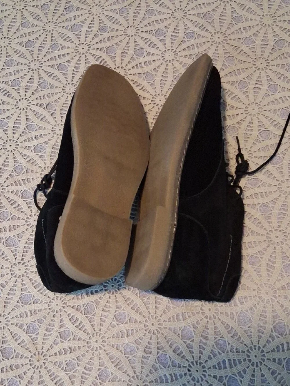 Sonoma Black Suede Chukka Boots with Tan Outsole